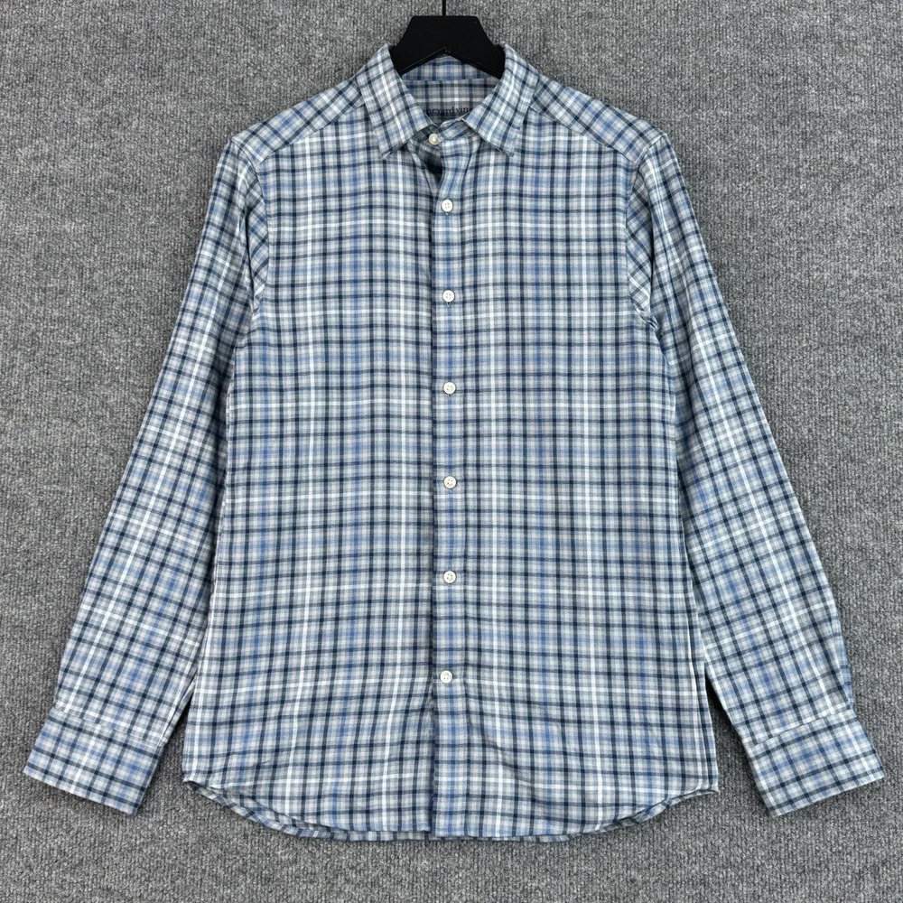 Vineyard Vines Button Shirt Men XS Blue Plaid Tech Twill Stretch Long Sleeve